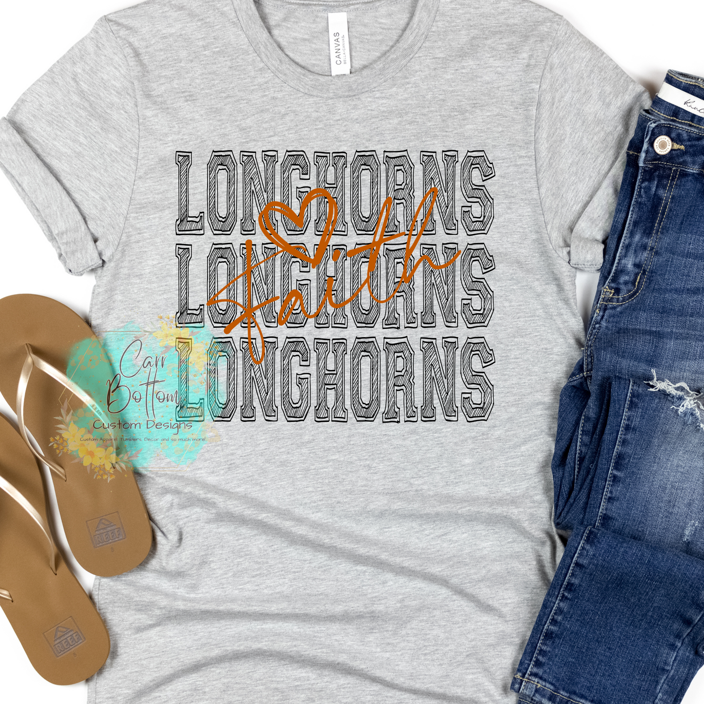 Faith Longhorns Scribble Black