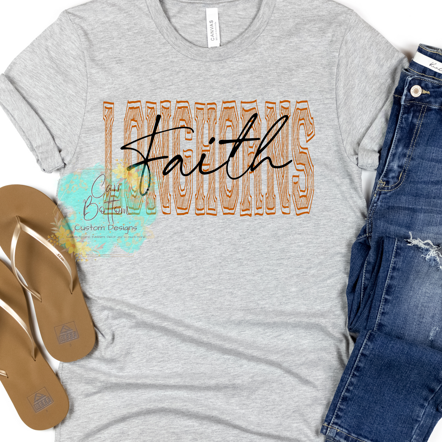 Faith Longhorns Scribble Orange