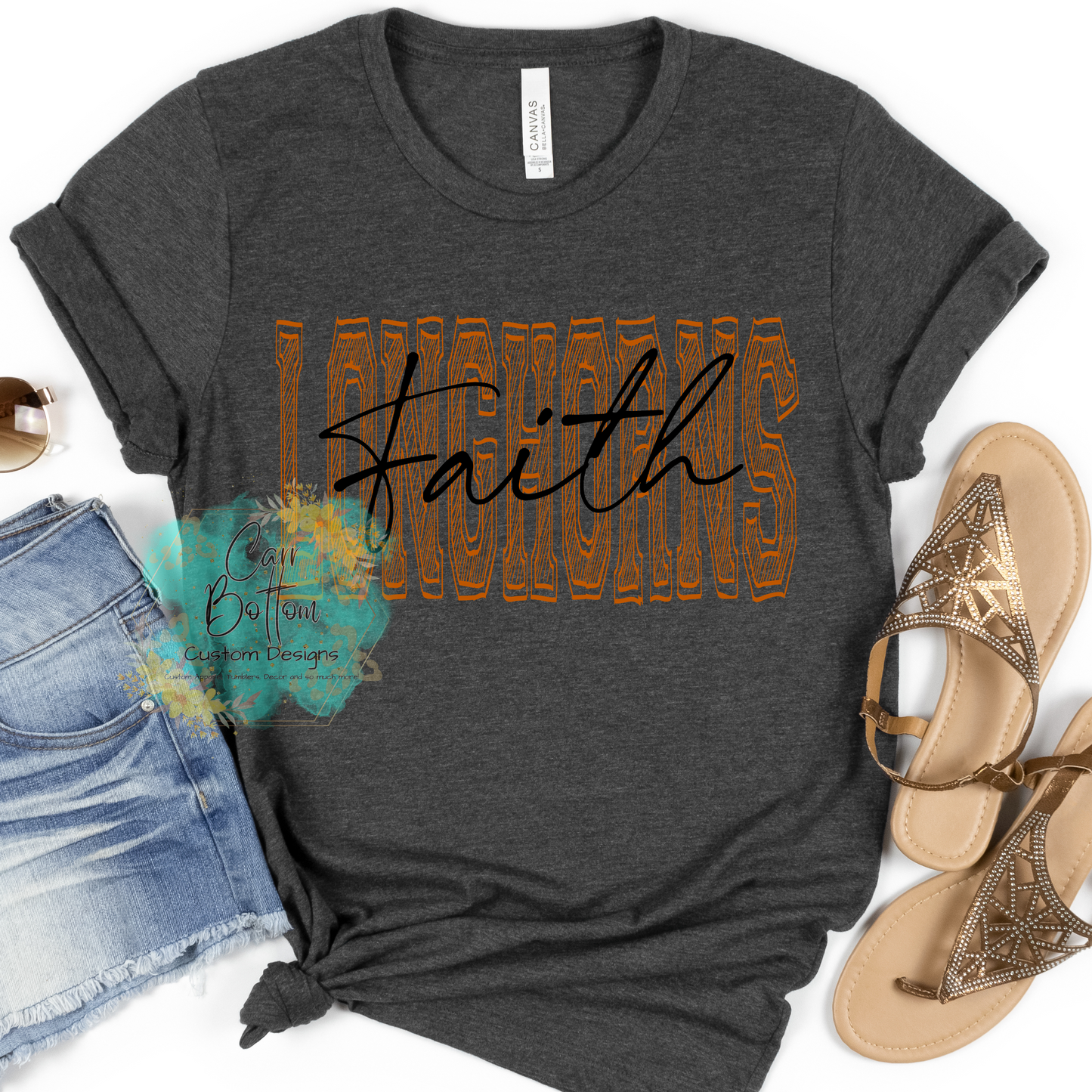 Faith Longhorns Scribble Orange