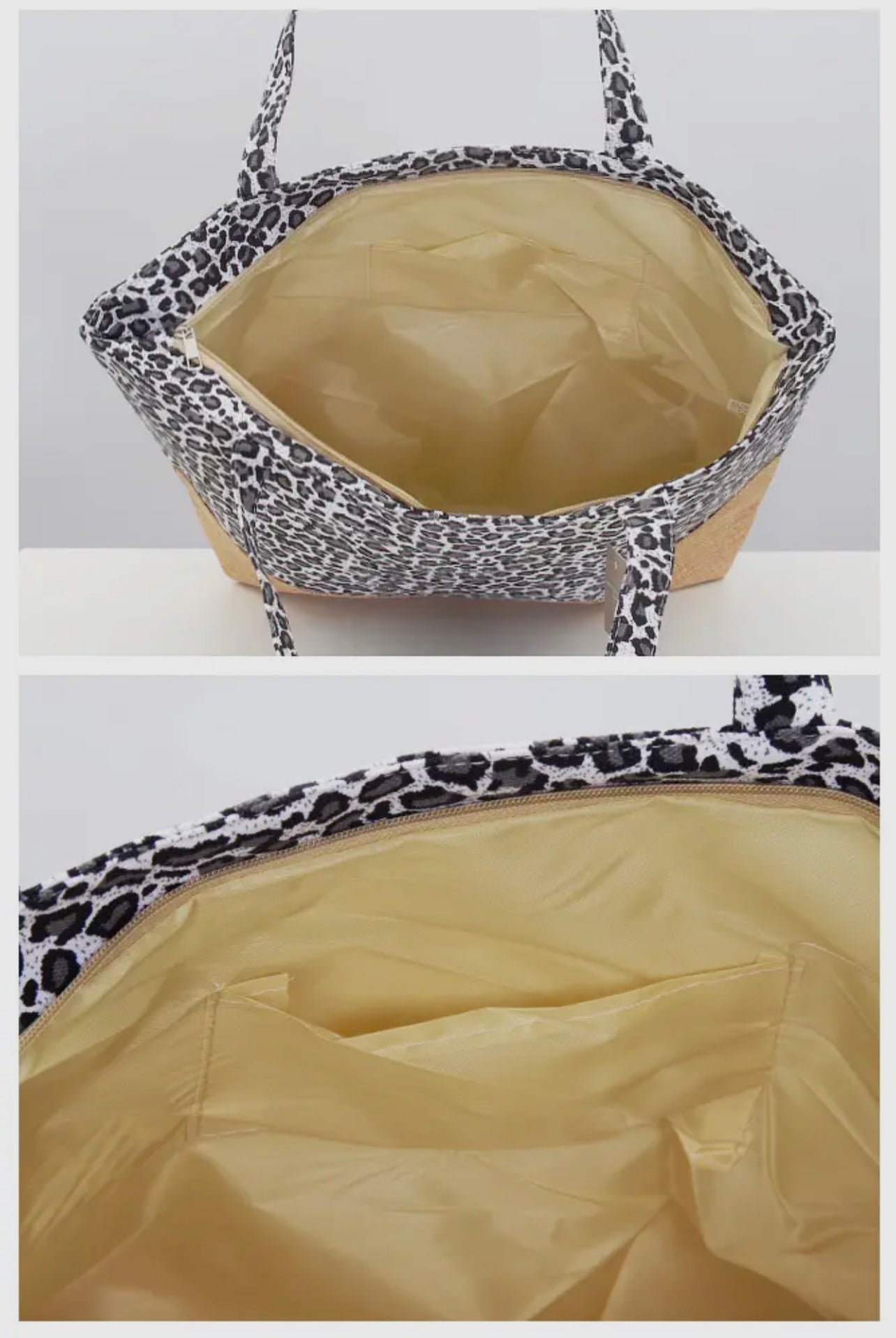 Leopard Print Jute Tote