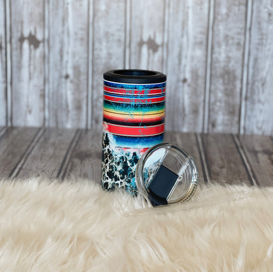 Serape and Leopard Print 4 in 1 can cooler