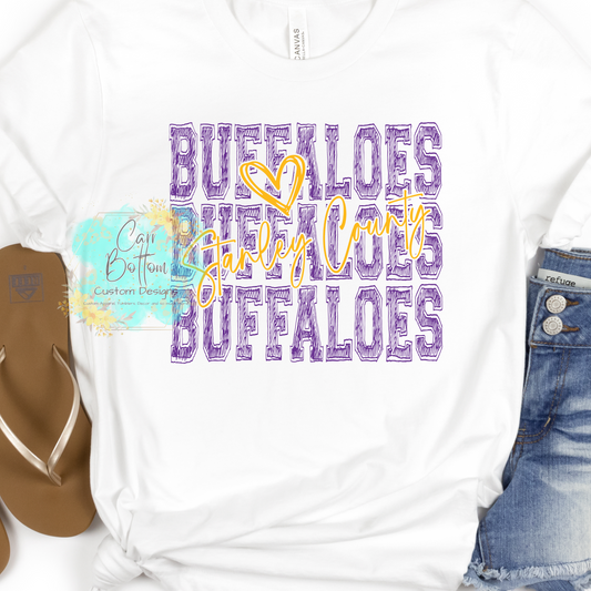 Buffaloes Scribble Purple