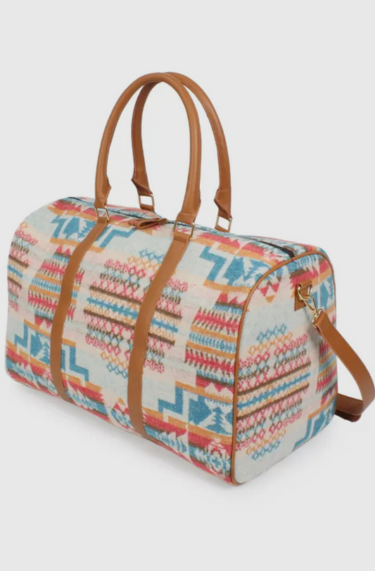 Aztec Pattern Cross Body Duffle Bag