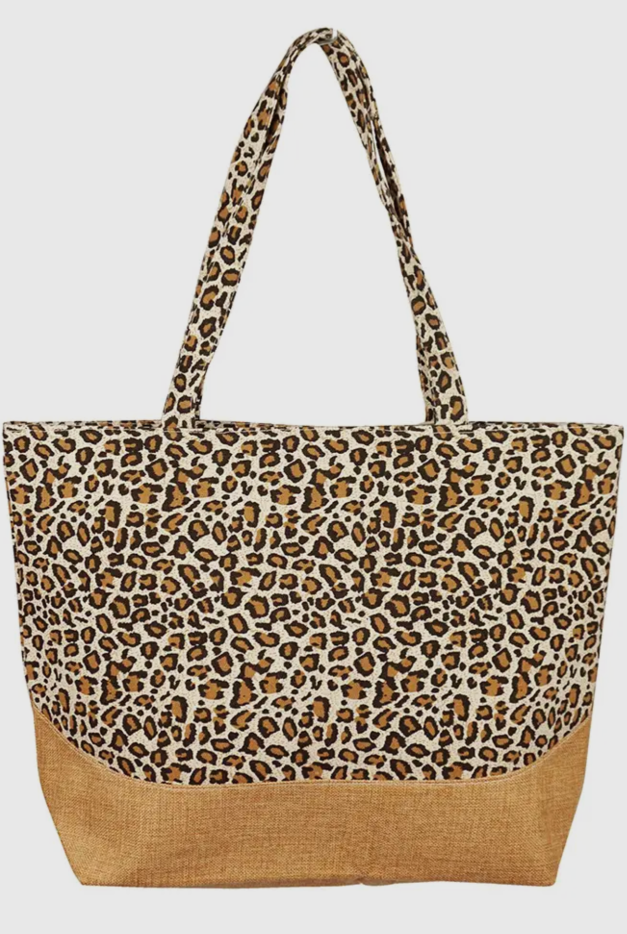 Leopard Print Jute Tote