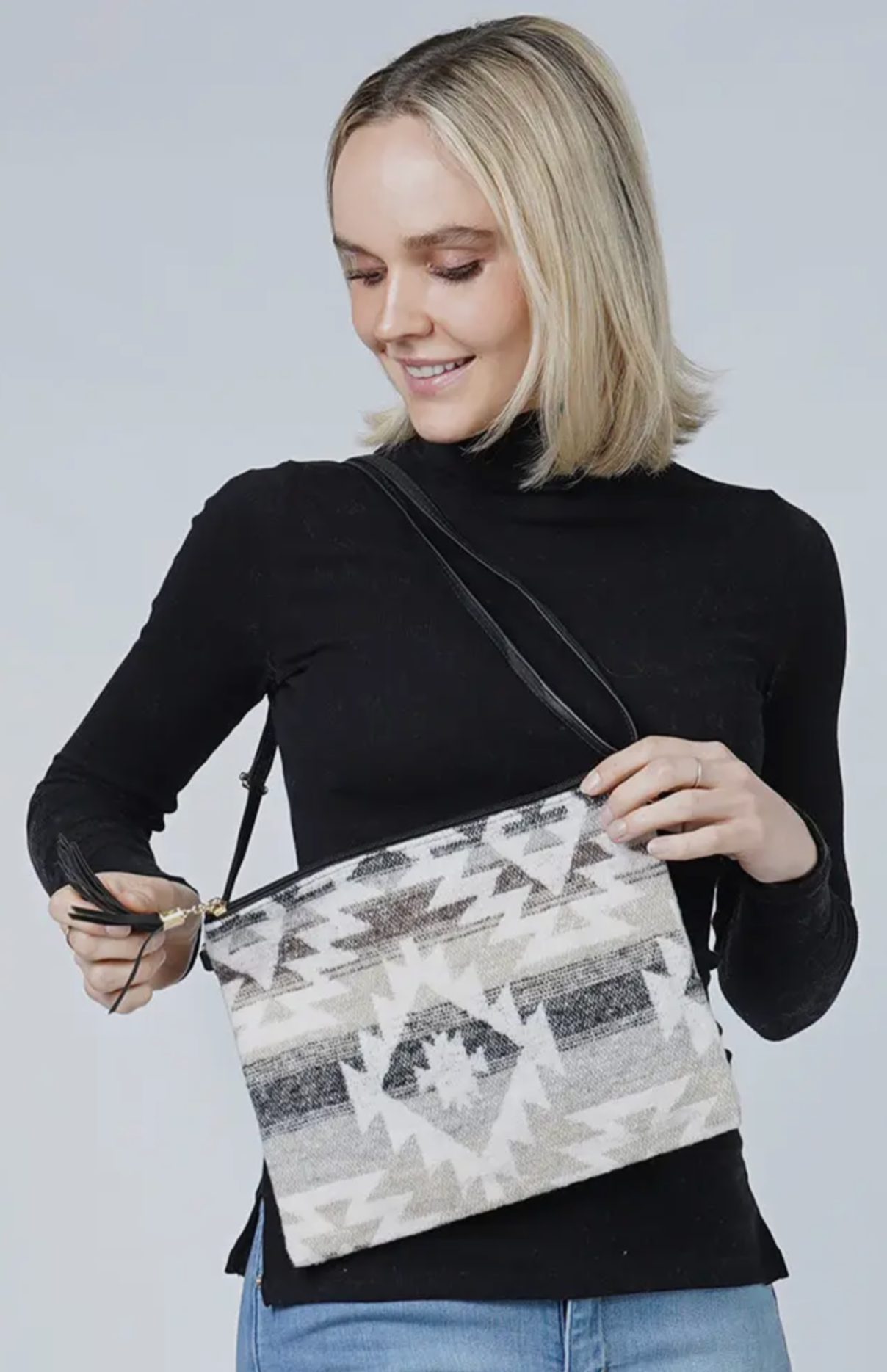 Western Print Crossbody Clutch Bag