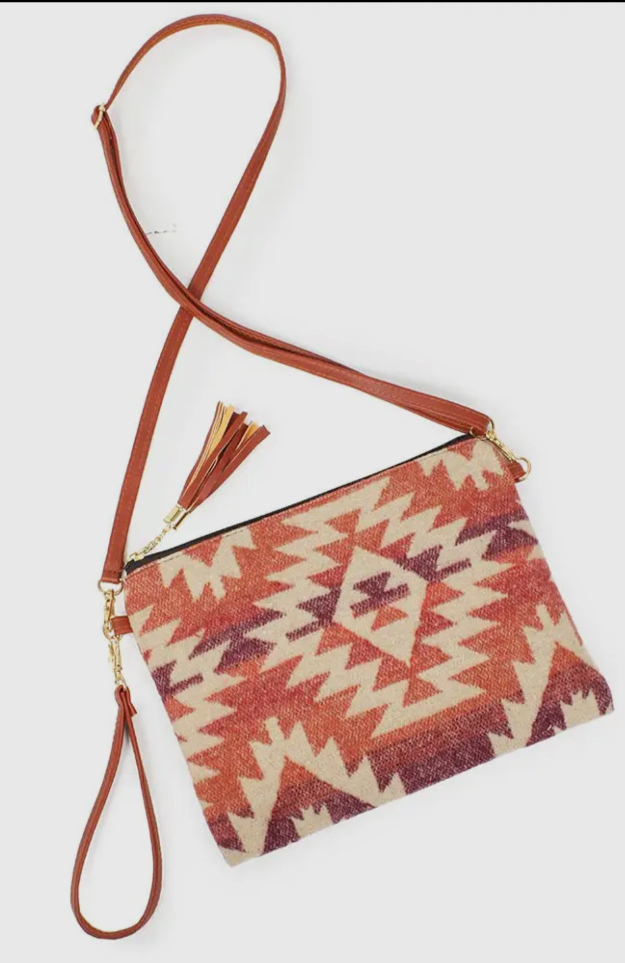 Western Print Crossbody Clutch Bag