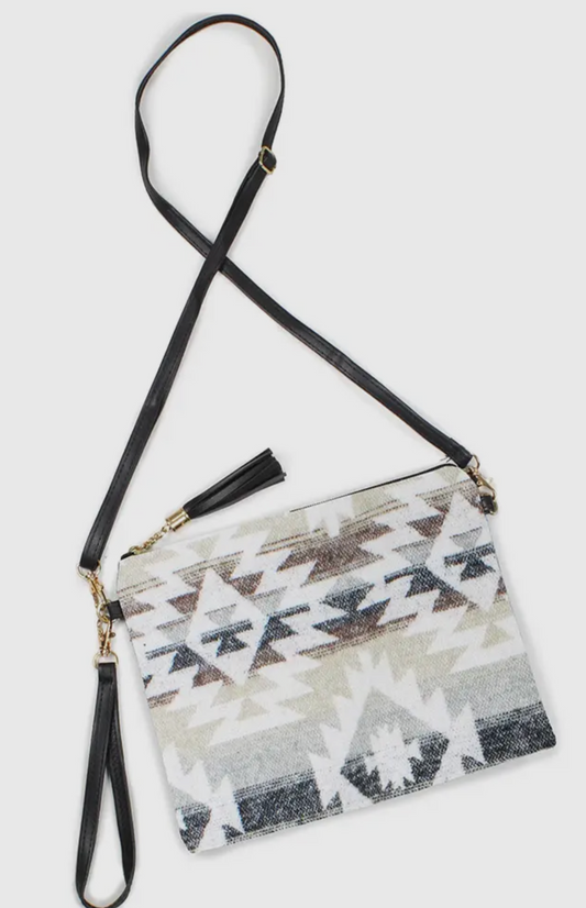 Western Print Crossbody Clutch Bag